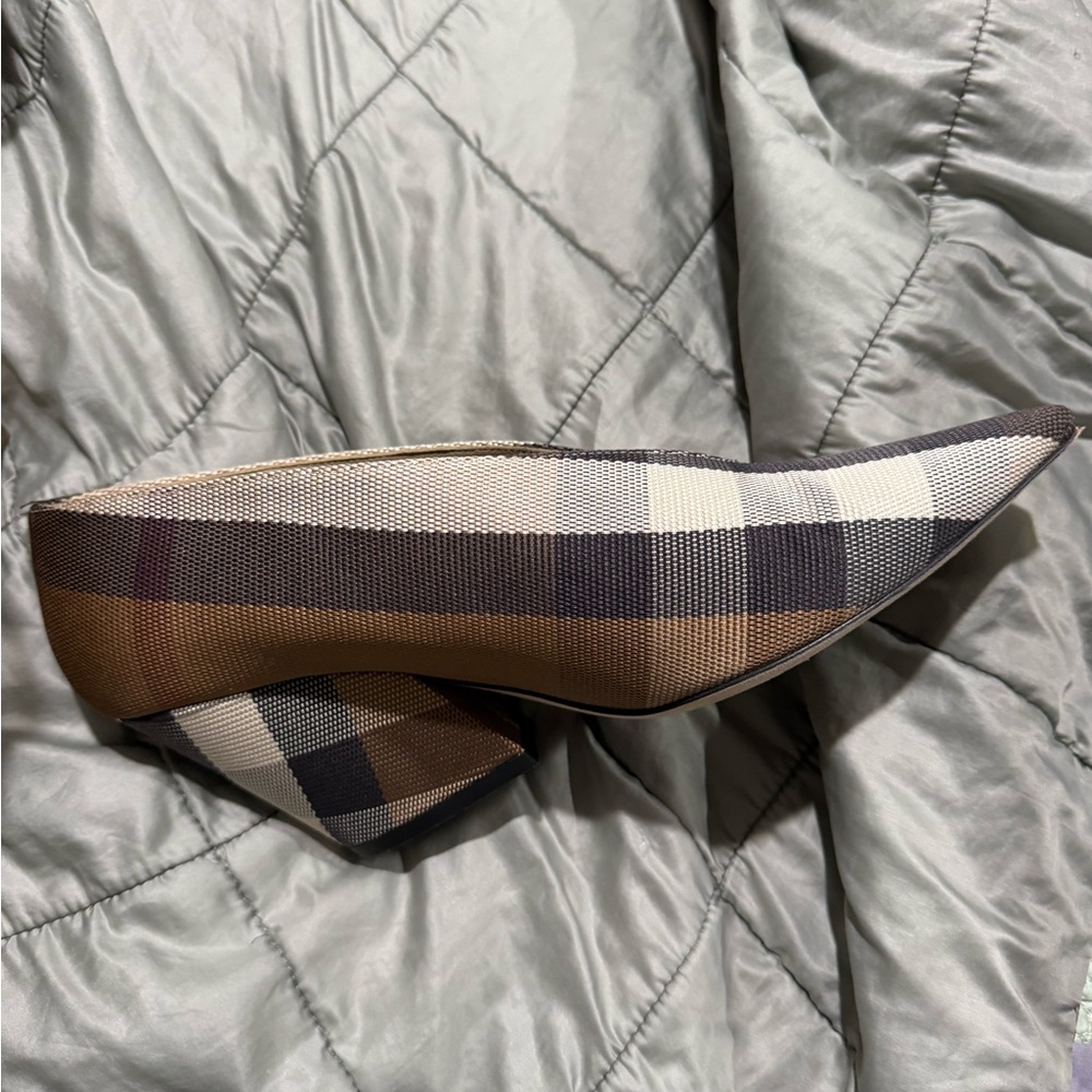 Burberry Checkered Wedges in Brown and Cream - Picture 4 of 16